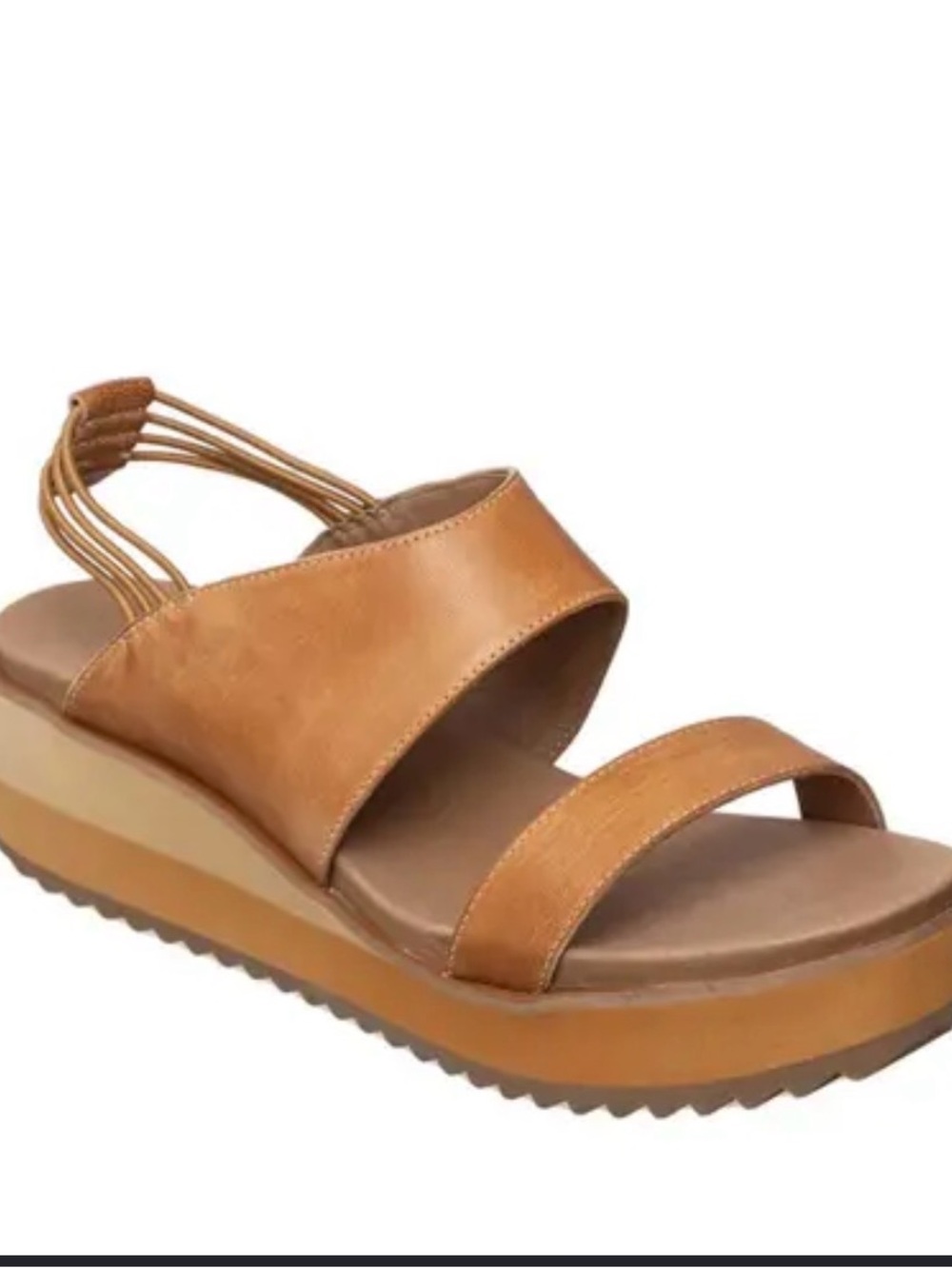 Antelope Women's Tan Platform Sandal with Elastic Back Straps. Size 40. Fits 8.5